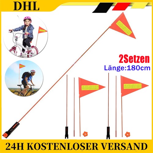 2sets 180cm fahrradfahne - 180cm,
